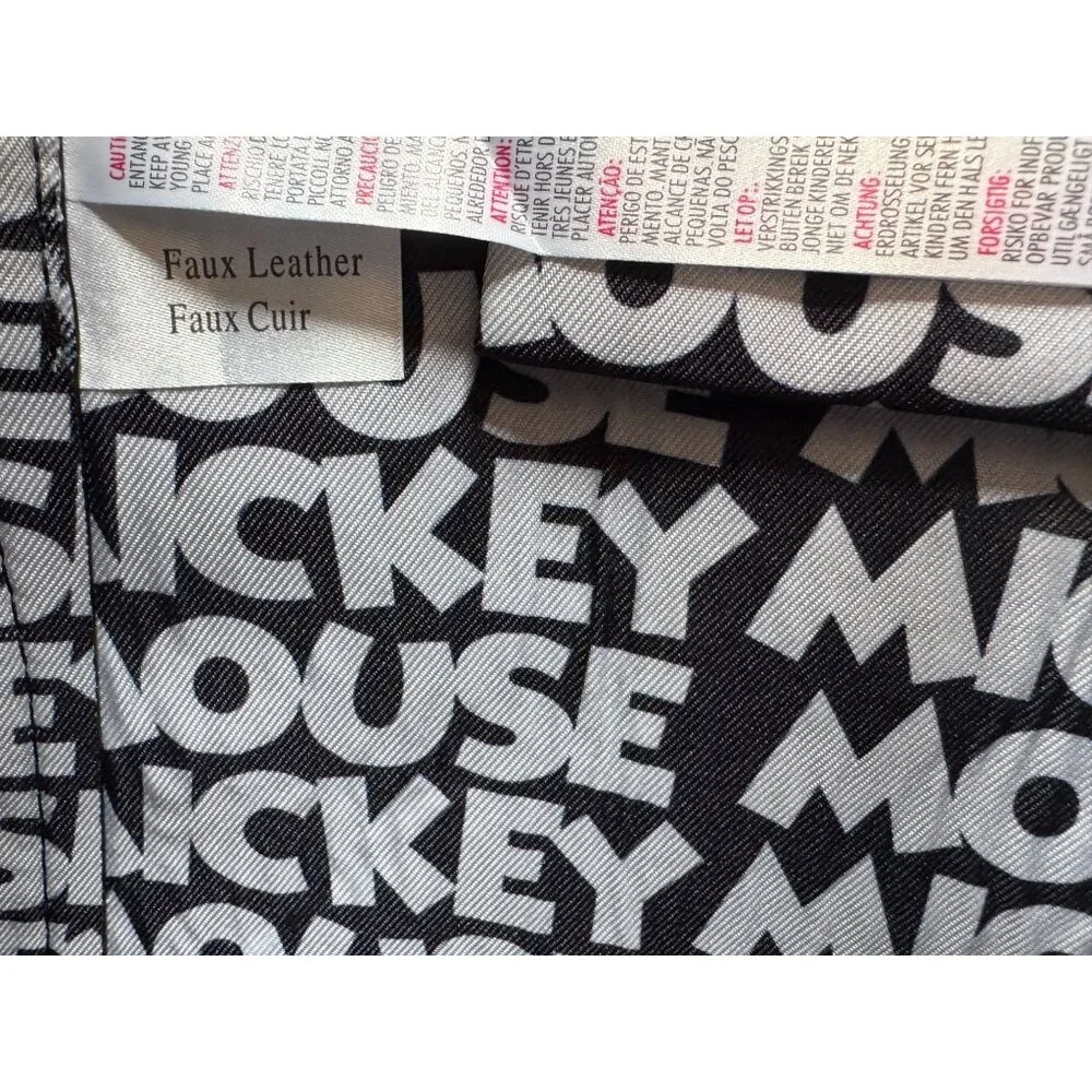 Disney Store Mickey Mouse Greyscale Tote Bag Shoulder Bag Summer Faux Suede - Picture 9 of 11